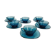 Arcopal Blue Coffee Set 6 Cups and Under Cups