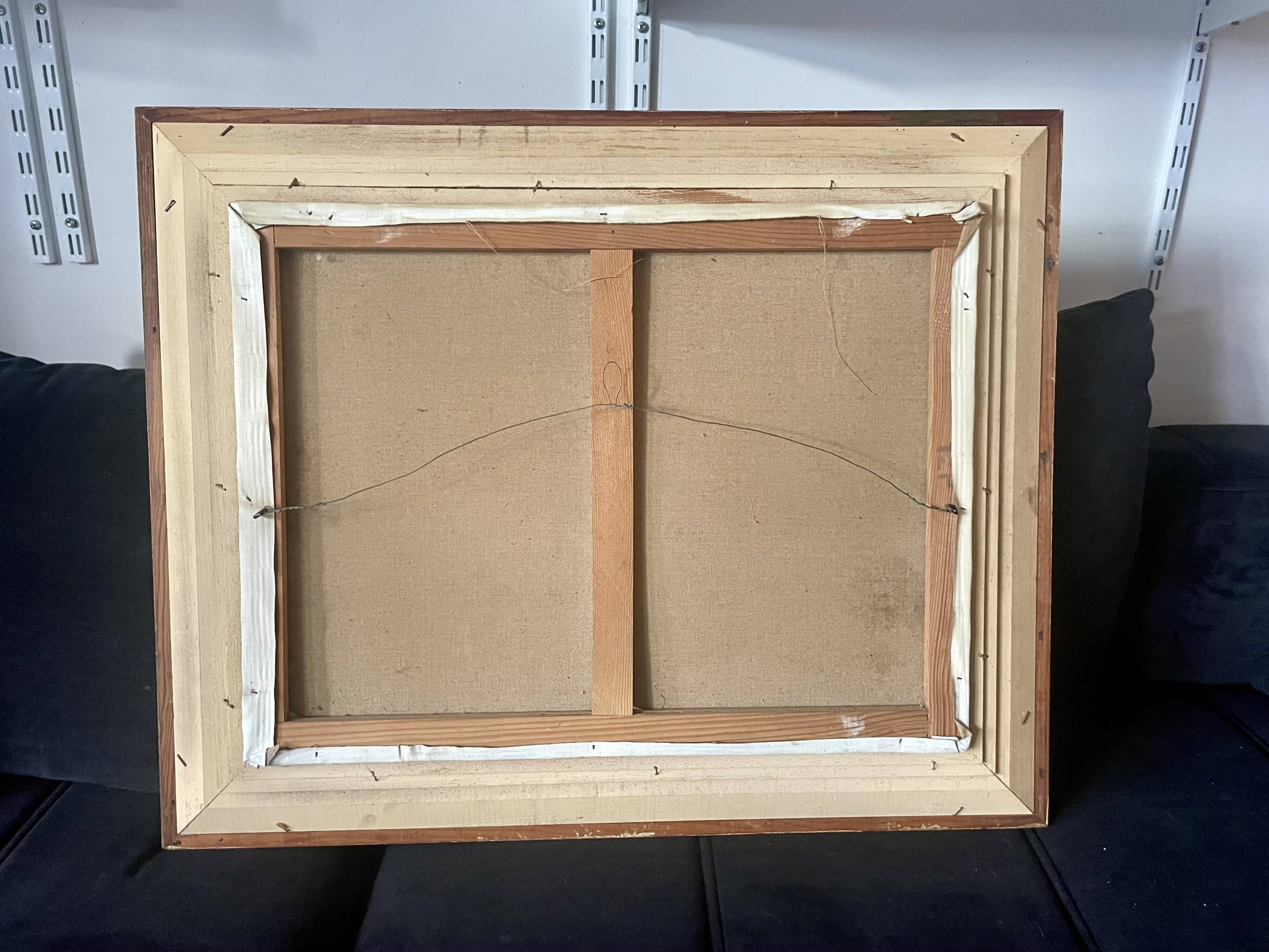 Peinture à l’huile signée Milieu du siècle