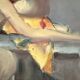 Original French figurative painting from the 70s signed Marais