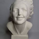 Bust of a young woman by Salvatore Melani, Art Deco style, 48 cm