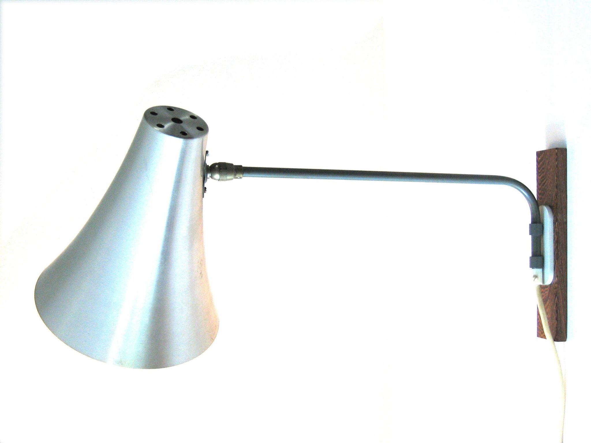 Lampe murale vintage Philips en aluminium des années cinquante