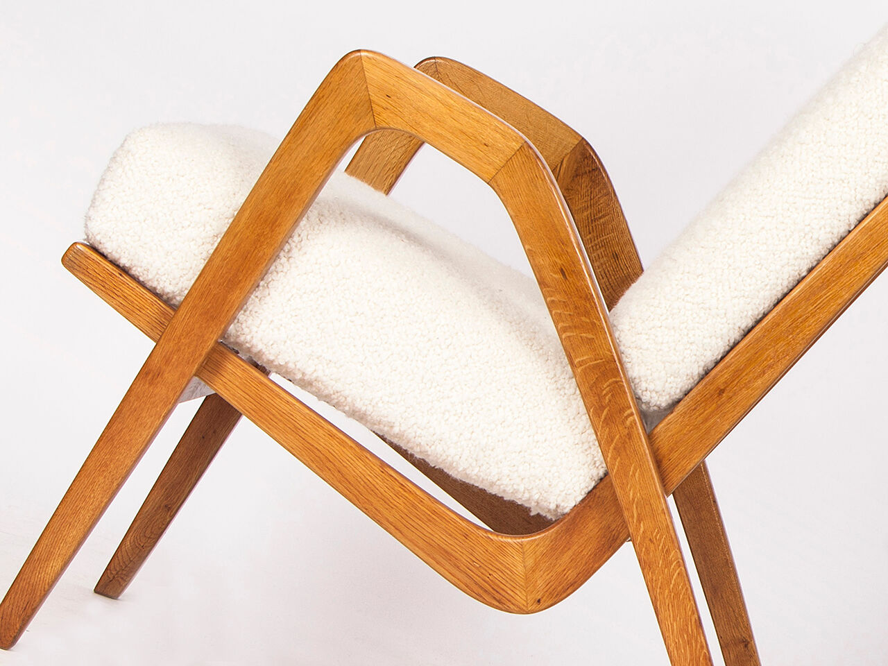 Midcentury Boucle Armchairs by Jan Vanek for ULUV, 1960s, Set of Two