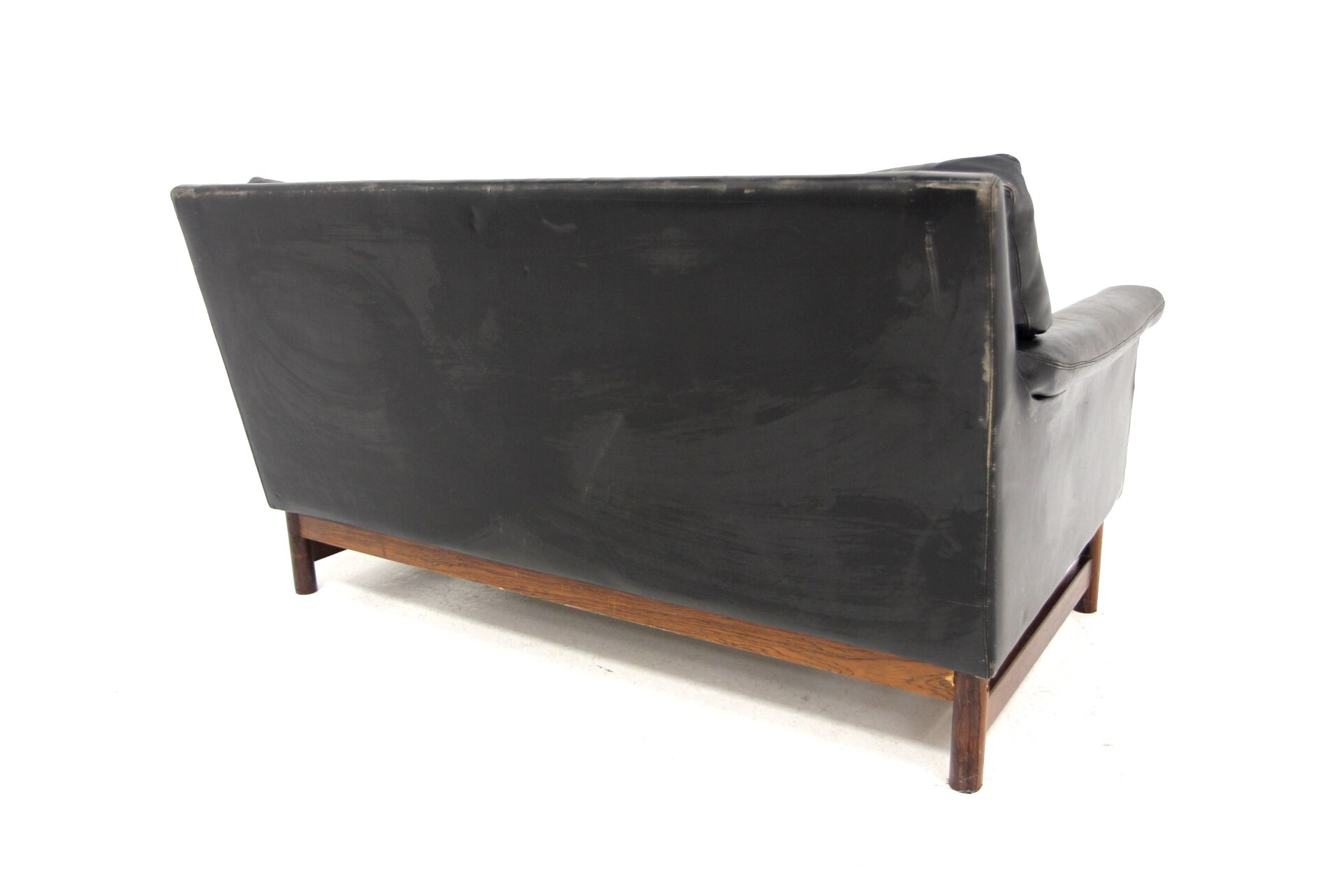 Scandinavian leather sofa 2 seater, Sweden, 1950