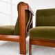 Guilleumas armchair. Upholstered in olive green velvet. Spain 70s