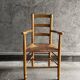Straw chair with armrests, France
