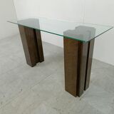 Vintage burl wood console, 1980s
