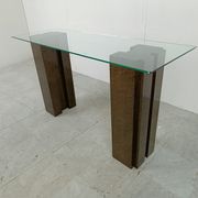 Vintage burl wood console, 1980s