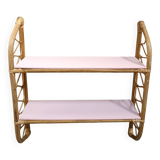 Rattan or bamboo wicker wall shelf