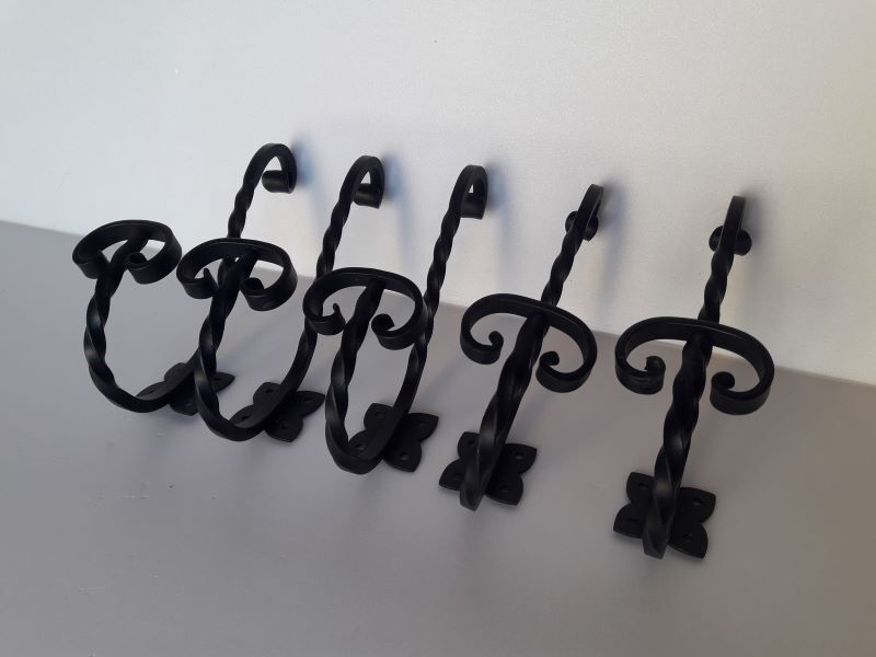 lot 5 patères porte manteau fer torsadé