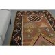 1970s Vintage Turkish Oushak Handmade Wool Cotton Orange Runner Rug 128x347