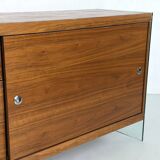 Teak sideboard with glass legs, France - 1990s
