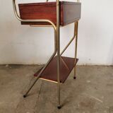 Metal and wood bedside table 1960/1970