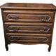 Stained Wooden Chest of Drawers with 3 Drawers