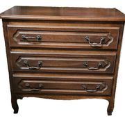 Stained Wooden Chest of Drawers with 3 Drawers
