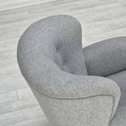 1950s, Danish relax chair by Fritz Hansen, model 1518, grey furniture wool.
