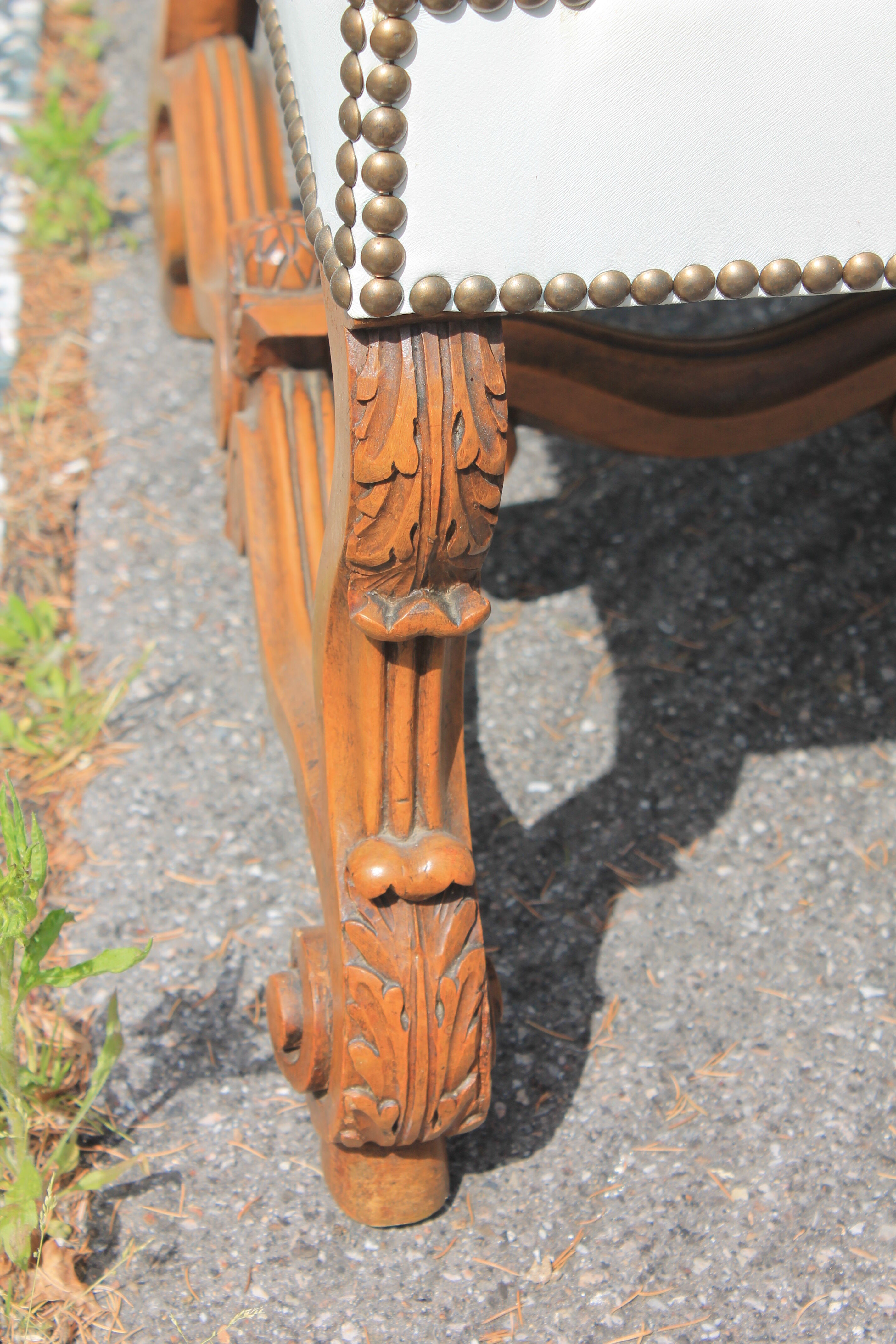 Pair of white skai armchairs