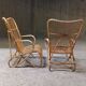 Paire de fauteuils en rotin vintage