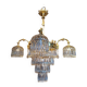 Antique crystal and bronze chandelier from the 19th century
