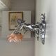 Pair of wall sconces, cherubs, angels, silvered