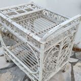 Desserte en rotin vintage