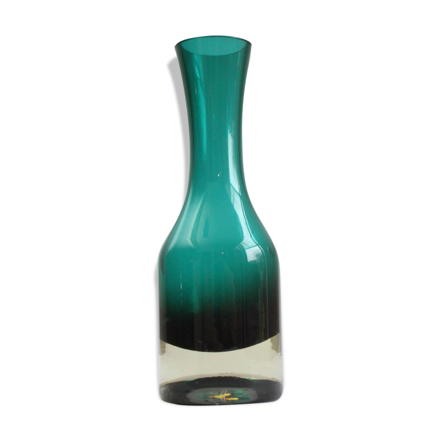 Vase vert de Tamara Aladin pour Riihimaën Lasi, Finlande 1970