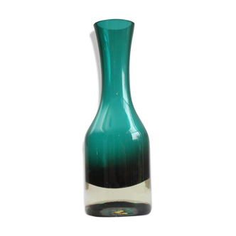 Vase vert de Tamara Aladin pour Riihimaën Lasi, Finlande 1970