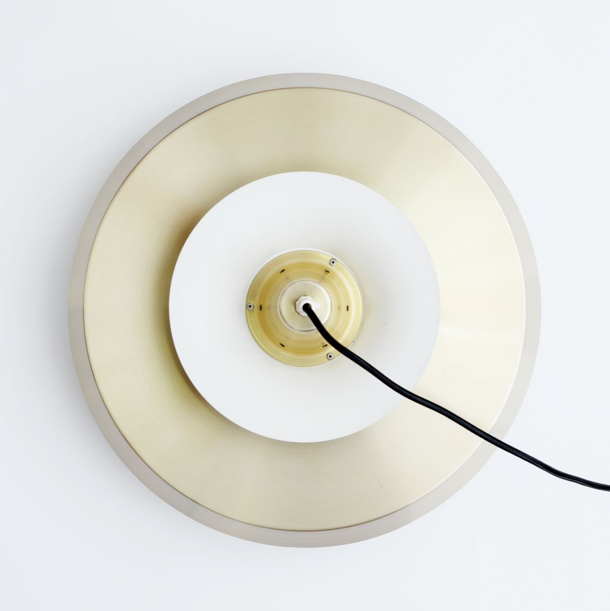 Vintage danish pendant lamp in golden brass 60's