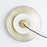 Vintage danish pendant lamp in golden brass 60's