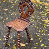19th-century Renaissance carved oak desk with chair