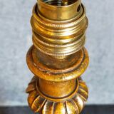 Lamp foot turned carved antique patina