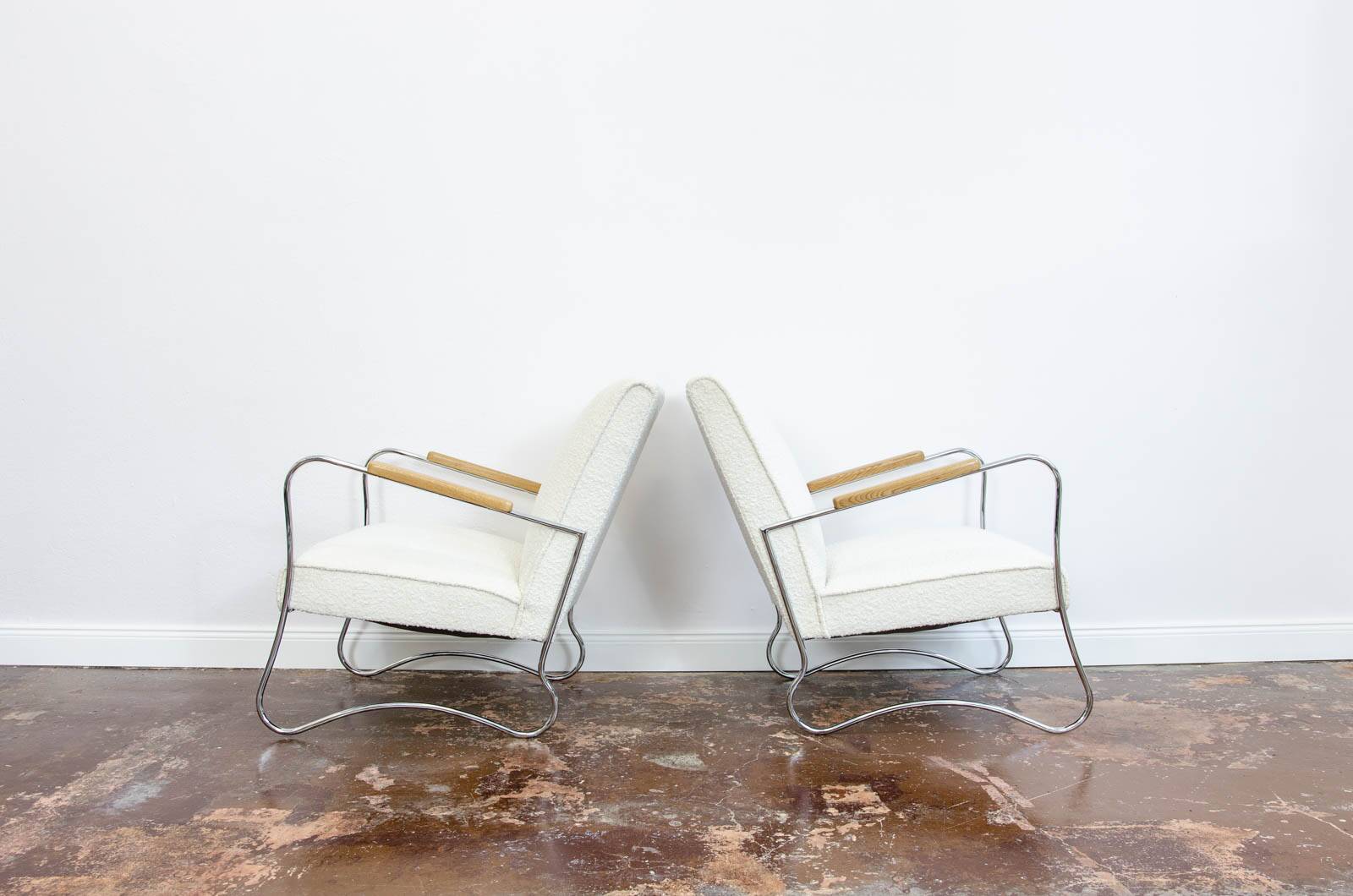 Chaises en métal par Wschód, années 1950, Pologne, ensemble de 2