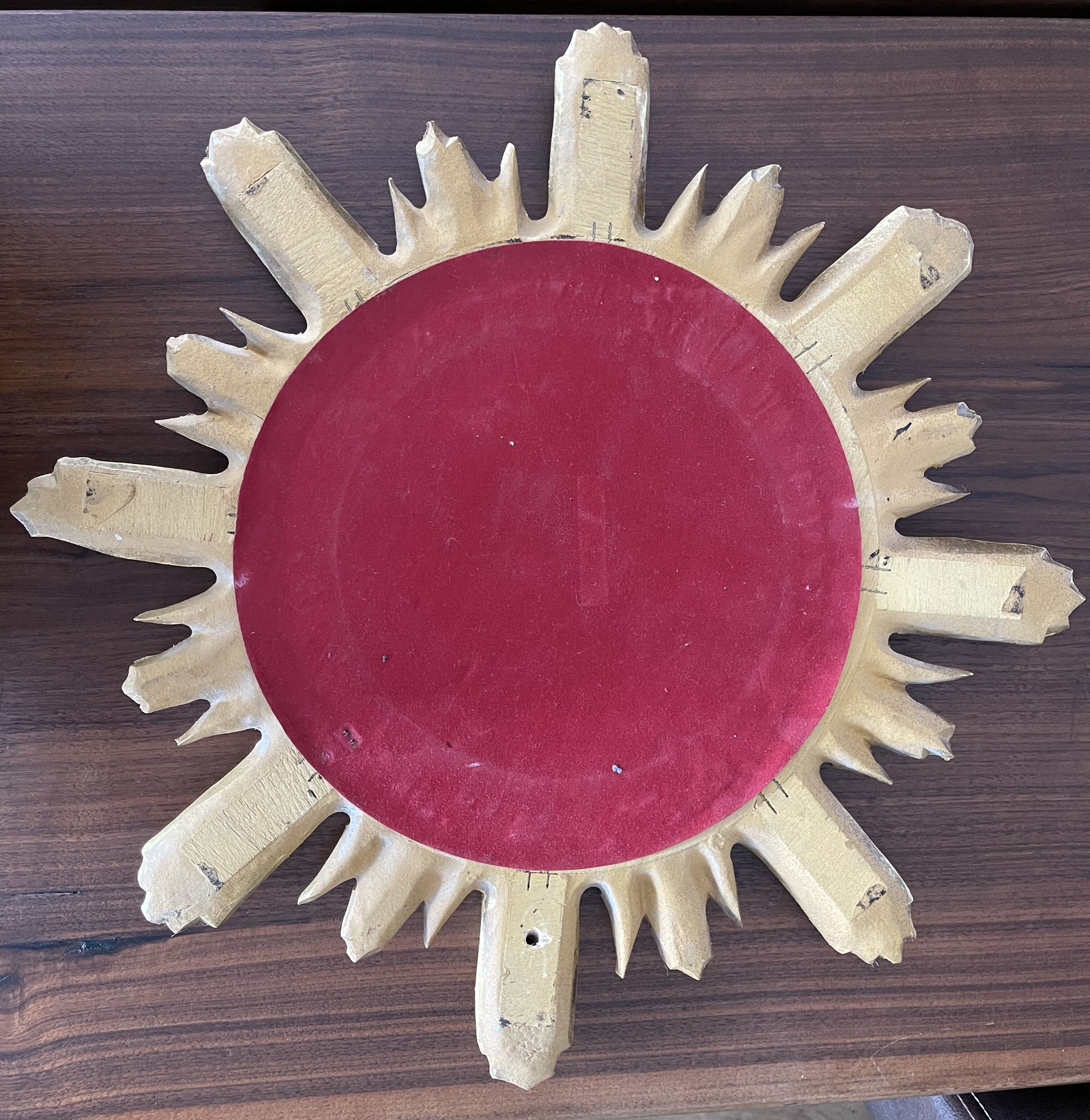 Mirror sun gilded wood 44 cm, 1960
