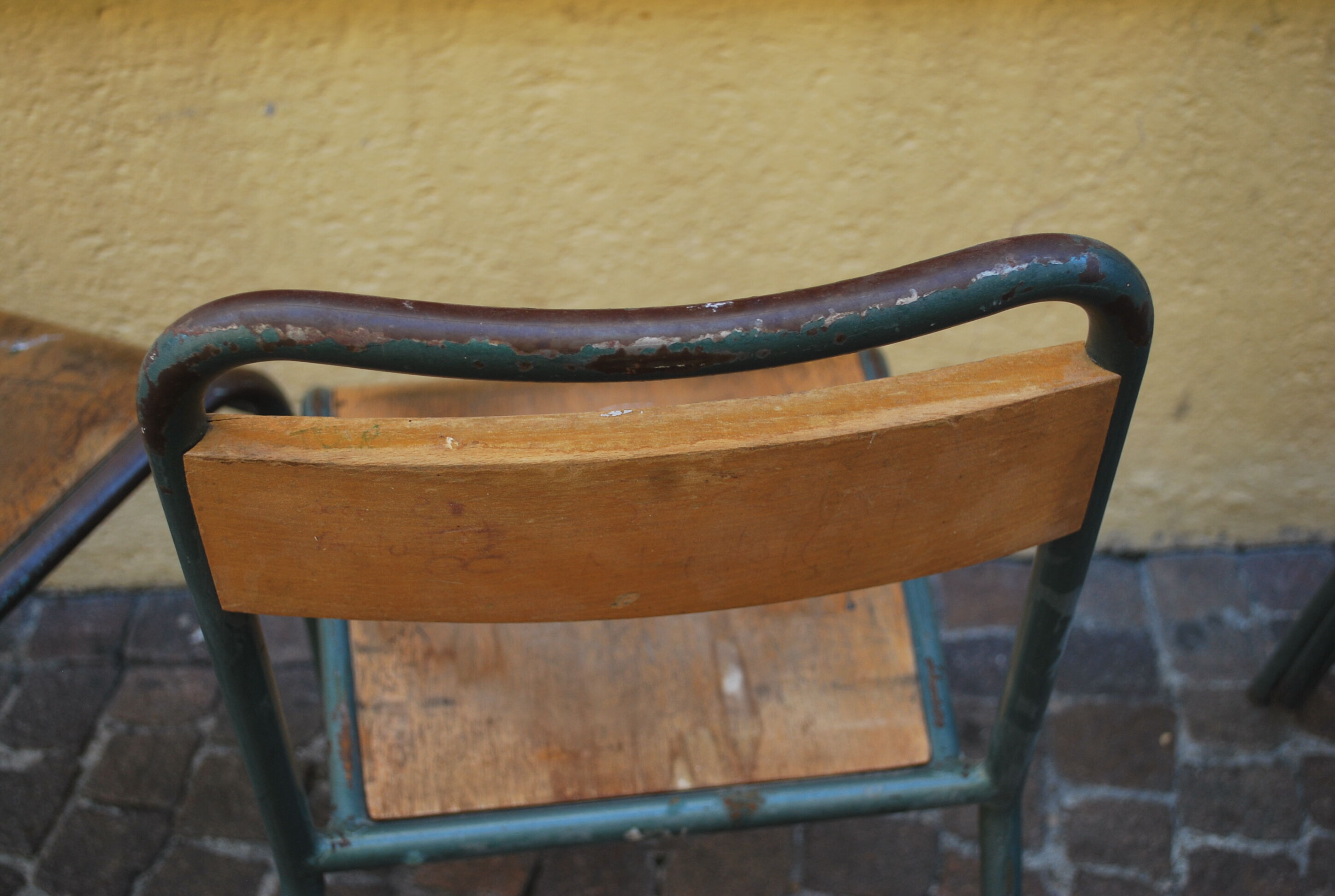 Pair of old Stella school chairs