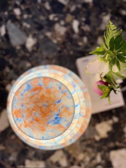 Fascinante  Lampe Art Déco en opaline multicolore