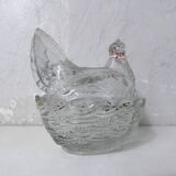 Portieux Vallerysthal style brooding hen candy box