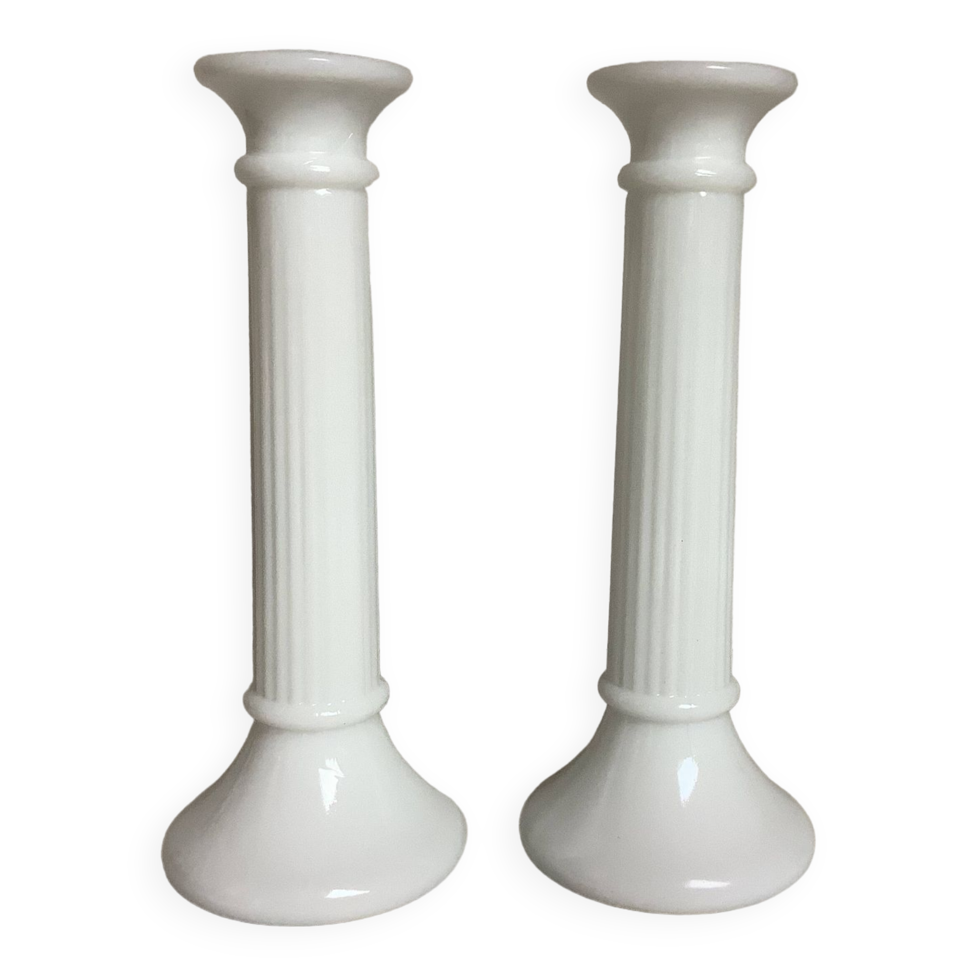Pair of old opaline candlesticks Germany