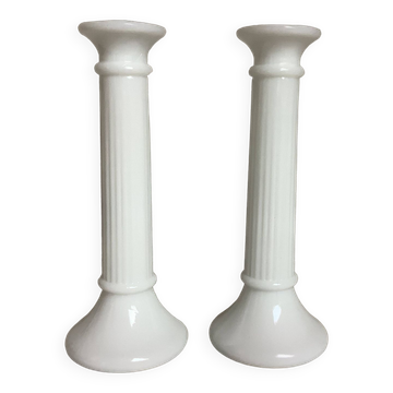 Pair of antique opaline candlesticks Germany