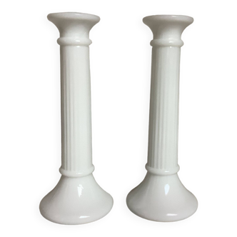 Pair of old opaline candlesticks Germany