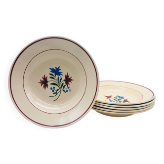 6 Assiettes Creuses K&G Lunéville, Modèle " Denise"