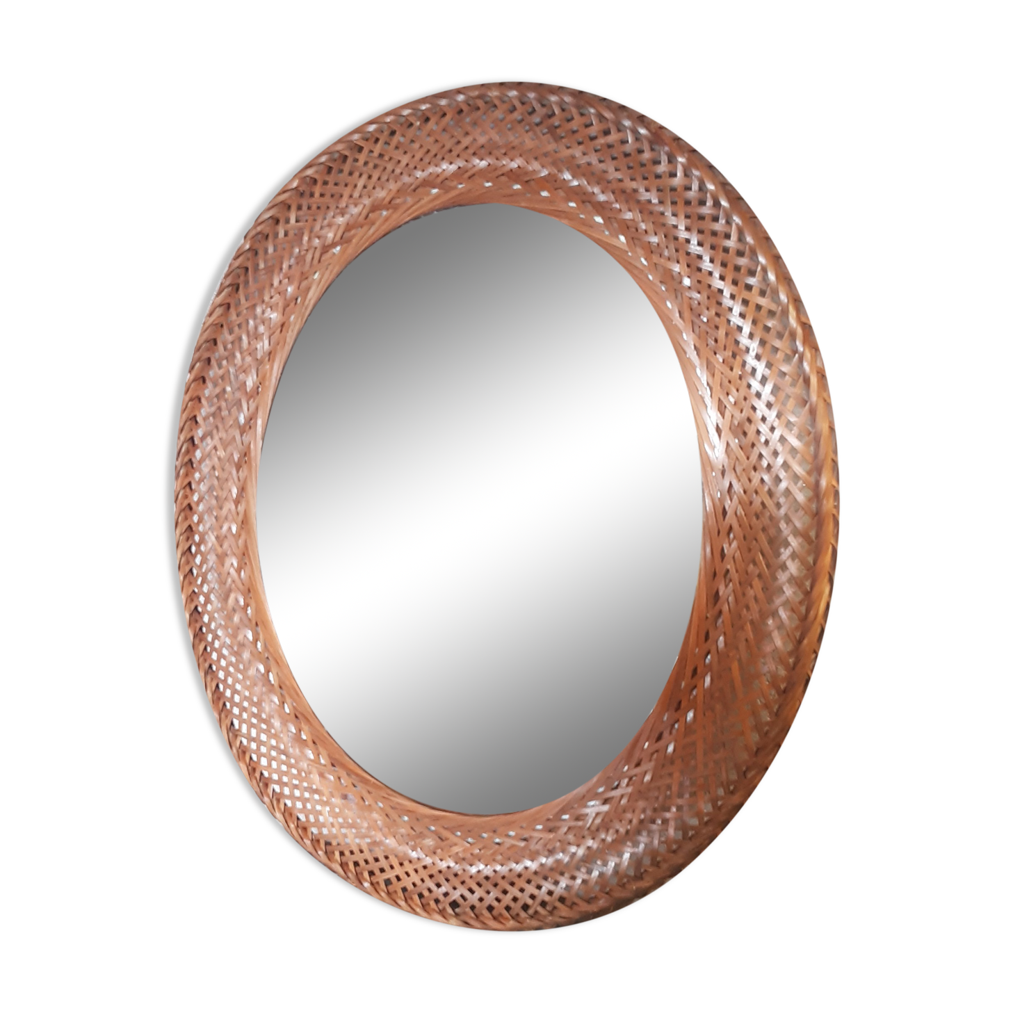 Oval rattan mirror - year 70