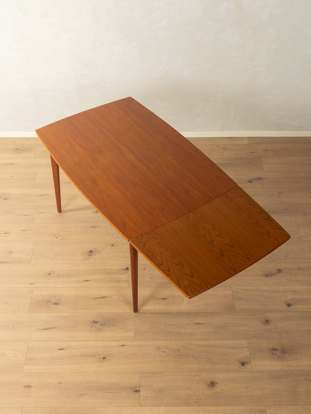 Elegant mid-century dining table with extension function, 1960s, teak veneer
