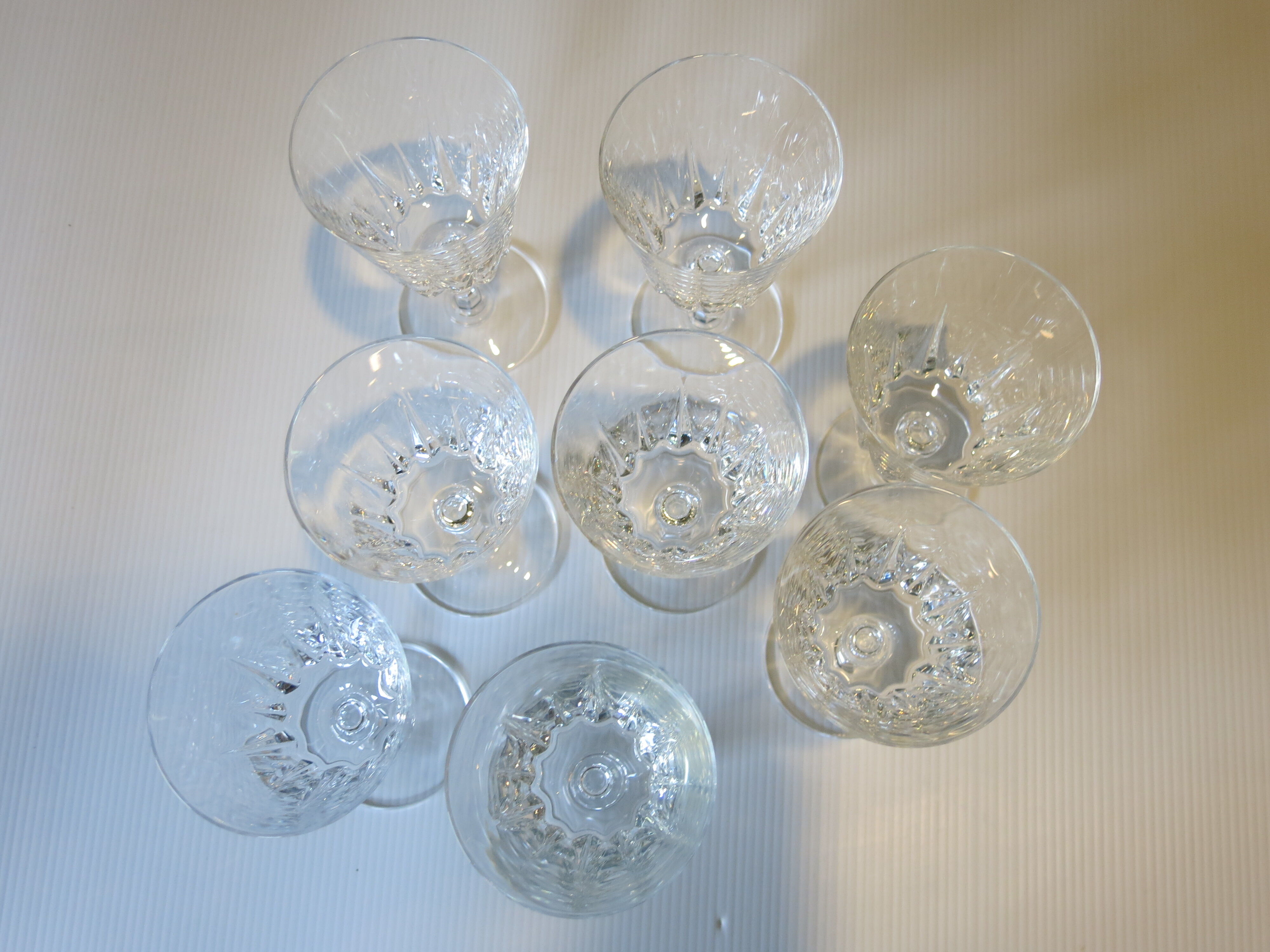 8 glasses with semi-crystal stems