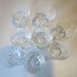 8 glasses with semi-crystal stems