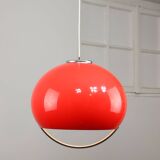 Space Age Italian Red Jolly Pendant Lamp from Guzzini