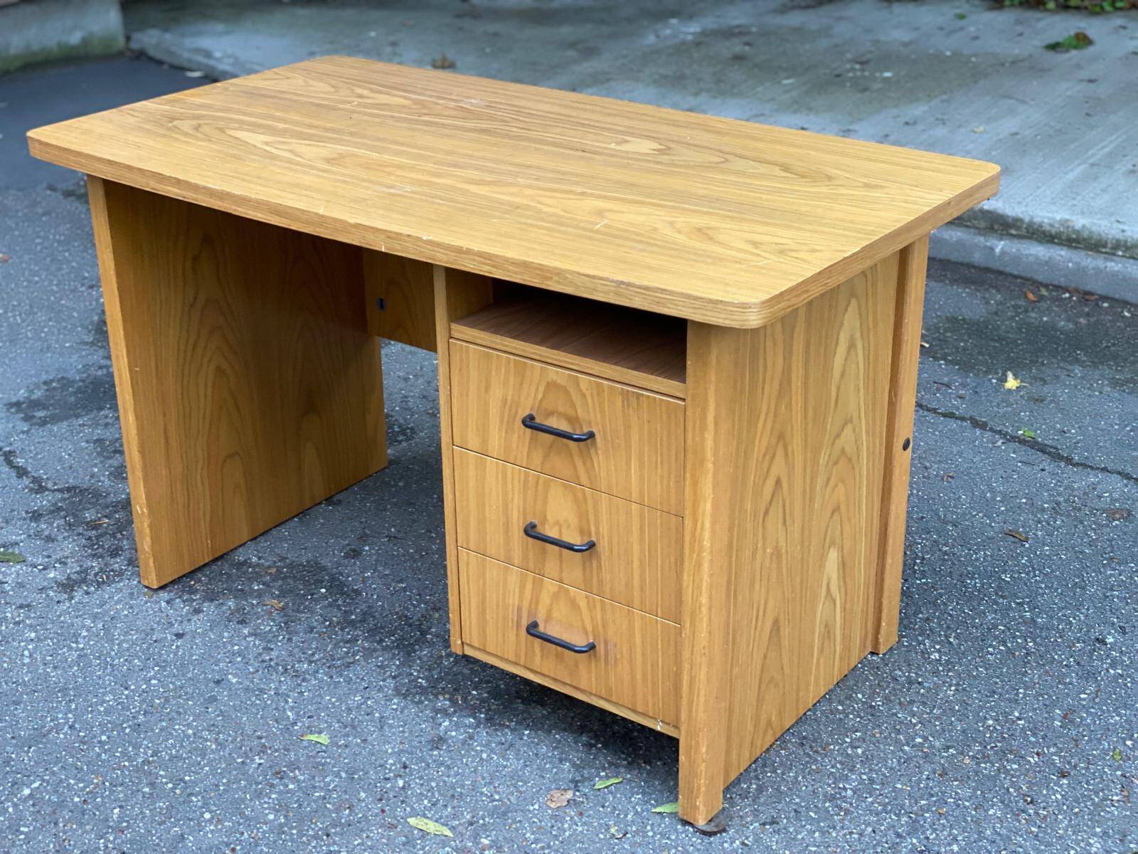 Scandinavian wooden desk from the 1980s with drawers