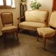 Vintage salon sofa set with floral upholstery