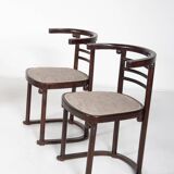 Mid-Century Modern Pair of Fledermaus Armchairs by Joseph Hoffman, Vienna, 1900s