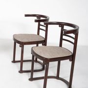 Mid-Century Modern Pair of Fledermaus Armchairs by Joseph Hoffman, Vienna, 1900s