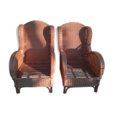 Pair of rattan chairs