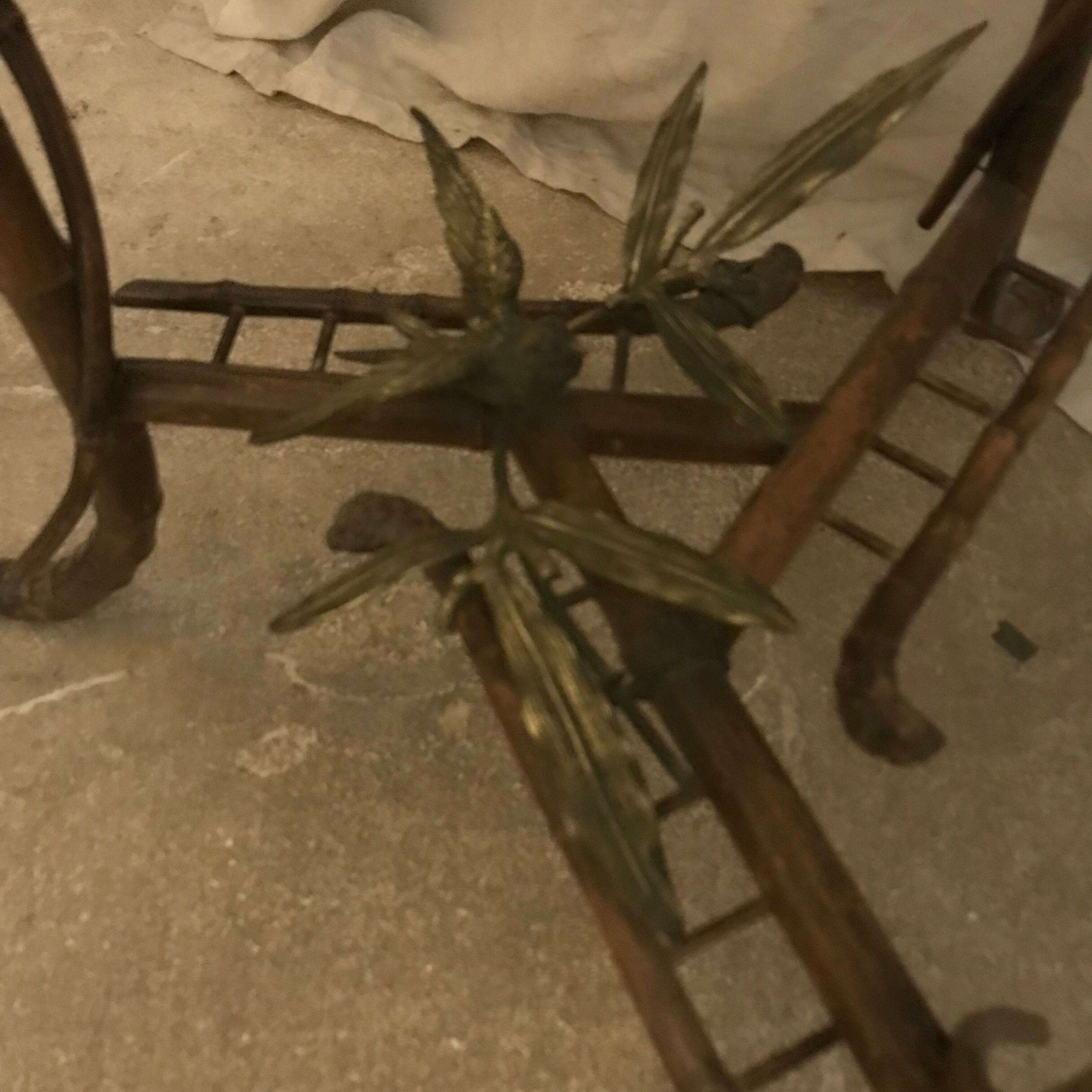 bamboo pedestal table&bronze Napoléon III